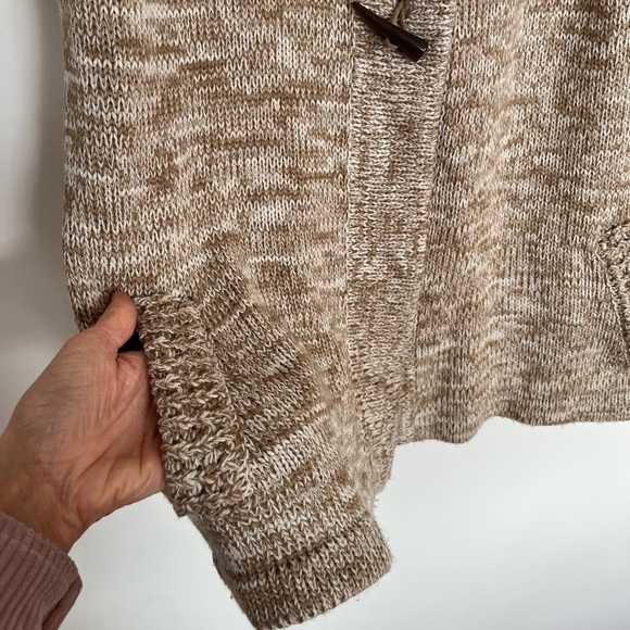 Lady Dutch Tan Knit Short Sleeve Cardigan with Pockets Size Large - Picture 2 of 6
